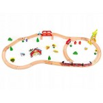 Set trenulet InterCity cu Locomotiva Electrica cu Baterii si sine din lemn 